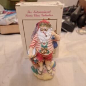 Old St Nick Australia Santa In Flip Flops And Shorts Figurine 1997 International